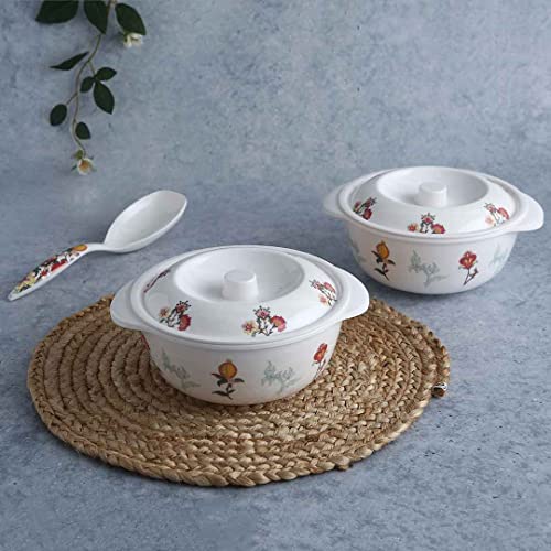 Wonderchef Venice Serving Casserole with Lid - Red, Set of 2