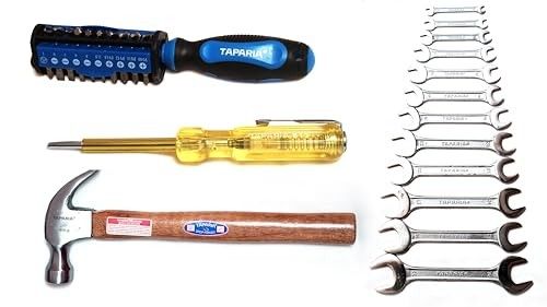 Taparia TK016 DEP-12, CLH-450, BS-31, 813 Screwdriver, Line Tester, Spanner Set 12 Pc, Claw Hammer Set