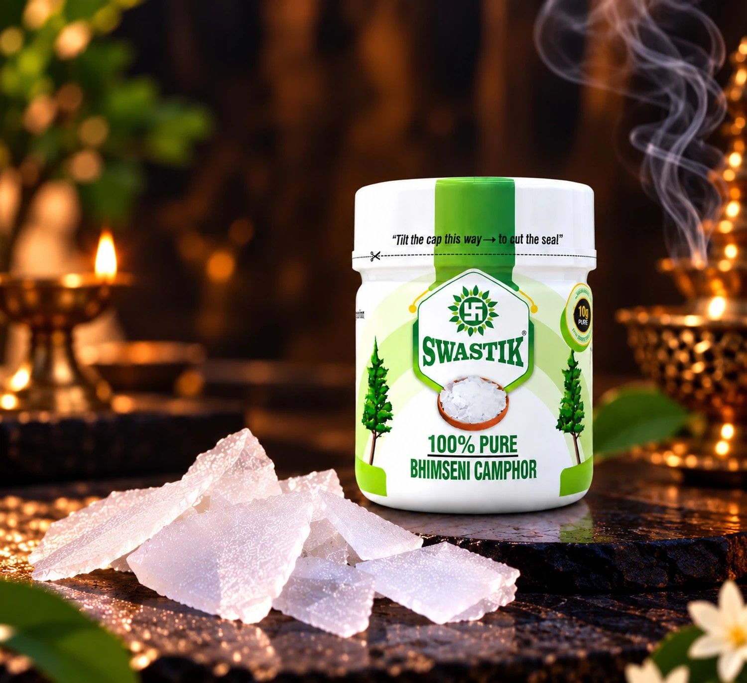 Swastik Bhimseni Camphor - 100% Pure Kapoor for Pooja & Aarti, Ze...more