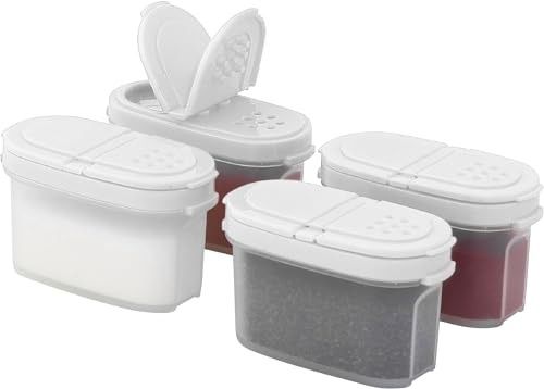 Signoraware Sprinkles N Spice Small Container with Lid (120mlx4 | Set of 4 | White)