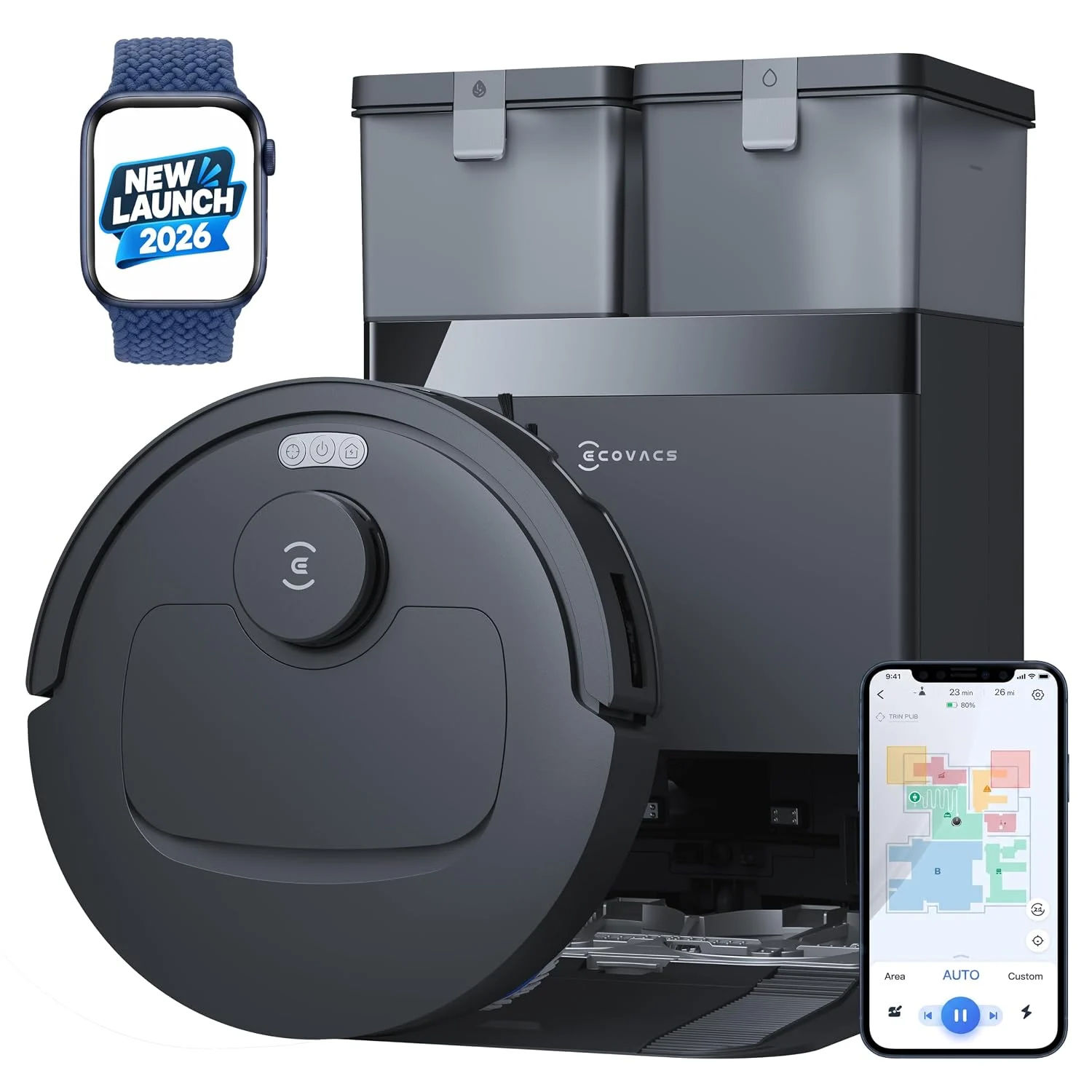 ECOVACS Deebot T30e Omni 2 in 1 Robot Vacuum Cleaner and Mop (25000 Pa) at Rs 41,999 (Up to Rs 3,000 Off with SBI Cards)