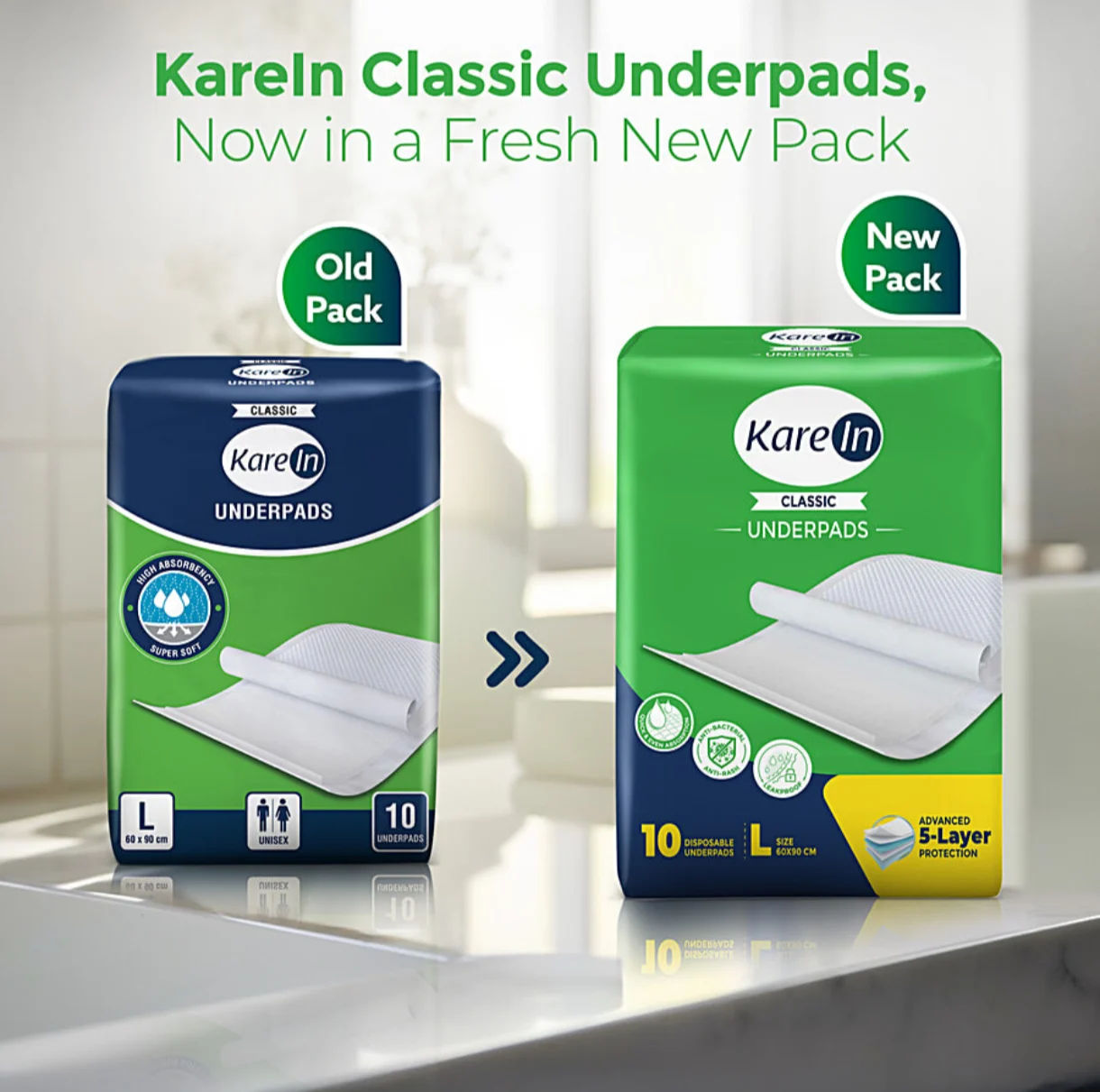 Karein Adult wipes 10 pcs ( pack of 3) @ 155, Karein Underpads, large 60*90CM , 10 Pcs @170,