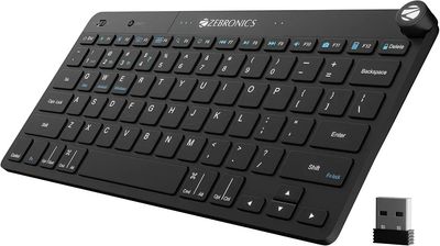 ZEBRONICS KEYPAD X1 Wireless Bluetooth Keyboard, Scissor Switches, 2.4GHz & Dual BT for (Mac | Android | Windows