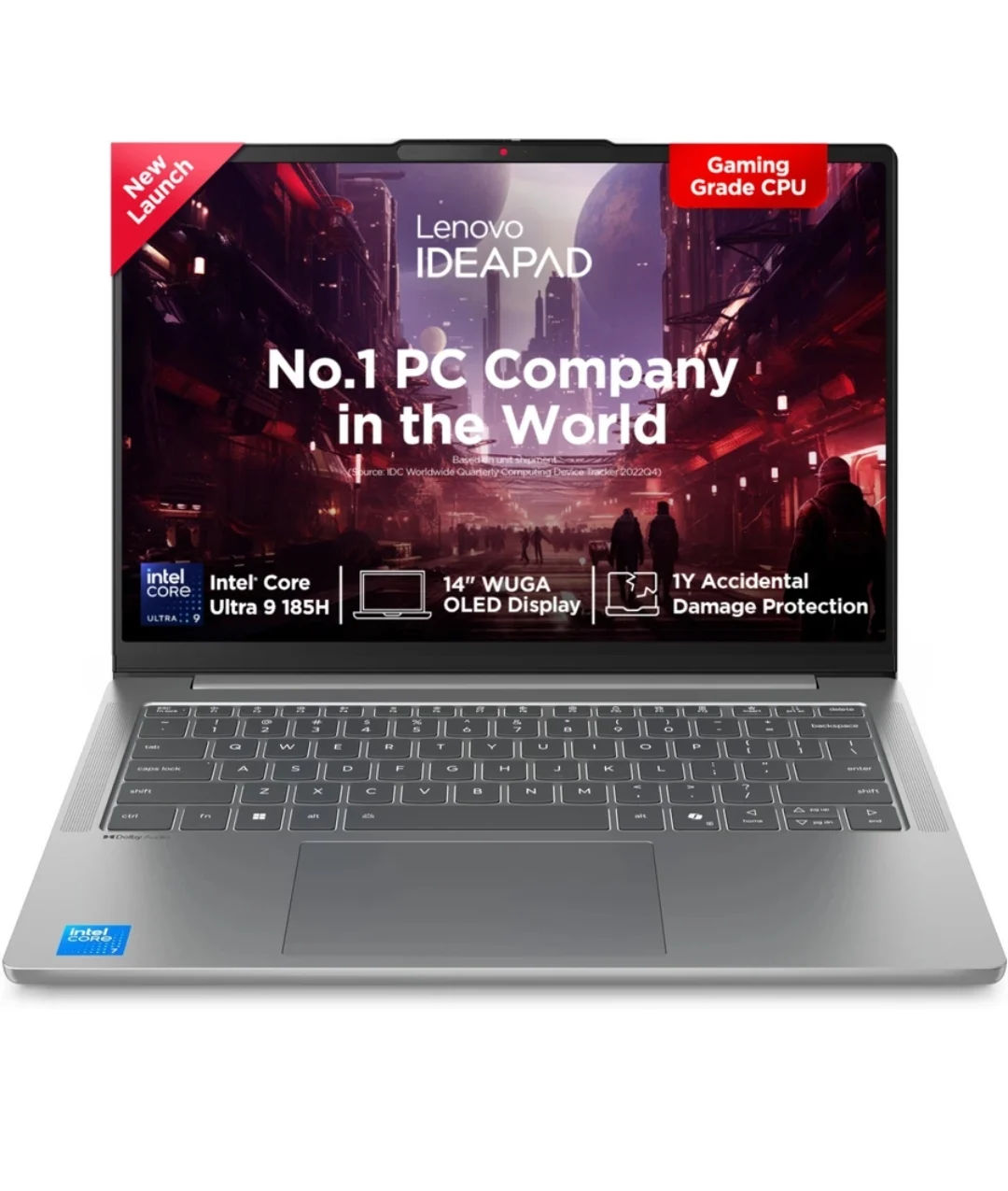 Lenovo IdeaPad Slim 5 OLED Display Intel Core Ultra 9 185H (16 GB/512 GB SSD/Windows 11 Home) IdeaPad Slim 5 14IMH10 Laptop (14 inch, Luna Grey, 1.39 kg, With MS Office)