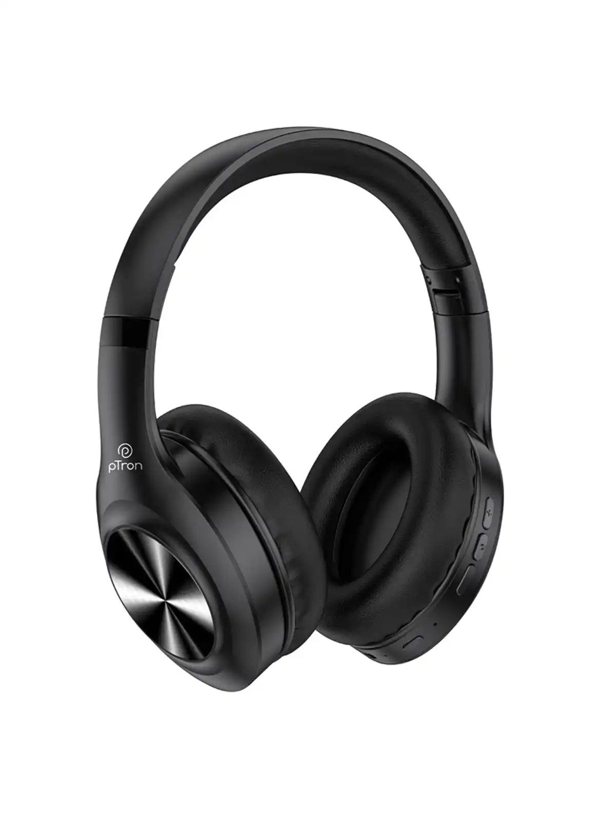 pTron Studio Pro Over-Ear BT Headphones HD Calls 65H Playtime Deep Bass Low-Latency - Black