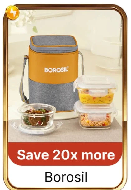 Borosil: Save 20x using supercoin+ 15% extra discount