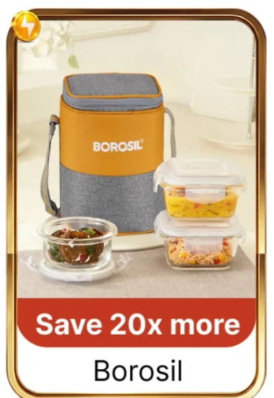 Borosil: Save 20x using supercoin+ 15% extra discount