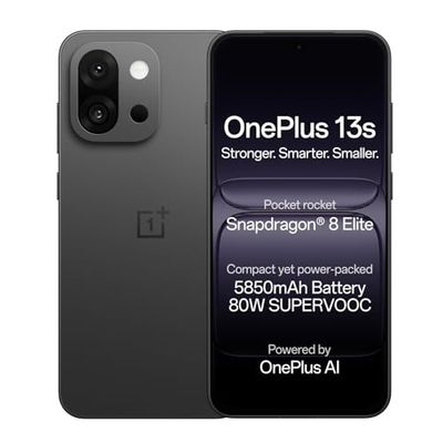 OnePlus 13s | Snapdragon® 8 Elite | Smarter with OnePlus AI | Lifetime Display Warranty | 12GB+256GB | Black Velvet