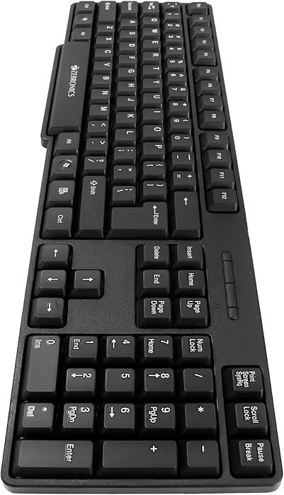Zebronics USB Keyboard with Rupee Key, USB Interface and Retractable Stand - K20