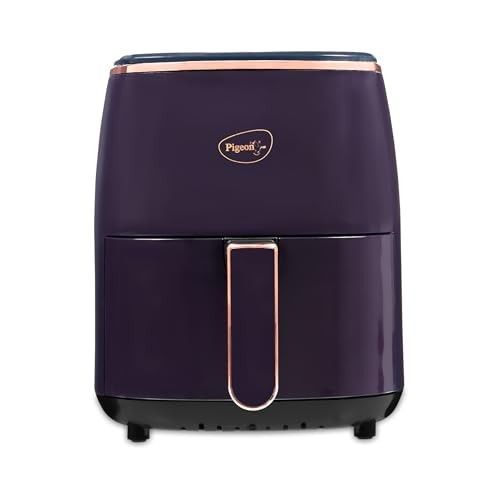 Pigeon Healthifry Plus Digital Air Fryer, 360° High Speed Air Circulation Technology 1400 W with Non-Stick 4.2 L Basket - Purple