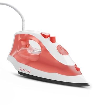 Lifelong Steam Iron for Clothes | 1300W Iron Press with Vertical Steaming & Non-Stick Soleplate | Adjustable Temperature & Steam Control | Lightweight Design for Crisp & Wrinkle-Free Results
