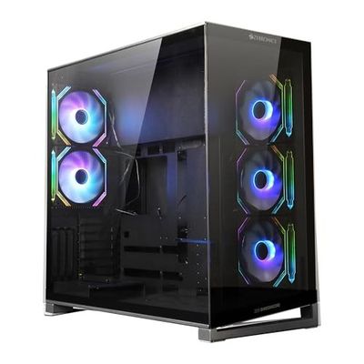 Zebronics Premium Gaming Case, Full-Tower, EATX, ATX, 5 ARGB Fans, Upto 480mm AIO Support, Type-C, USB 3.0, Vertical GPU, Dual Chamber, Magnetic Dust Filter (Shadowcore, Black)