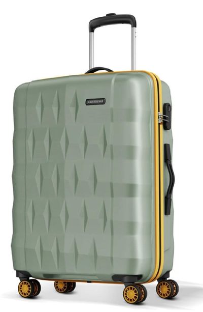 Aristocrat Medium Check-in Suitcase (66 cm) 8 Wheels - Comet Trolley Bag 66cm, Medium Hard Luggage, (Green)