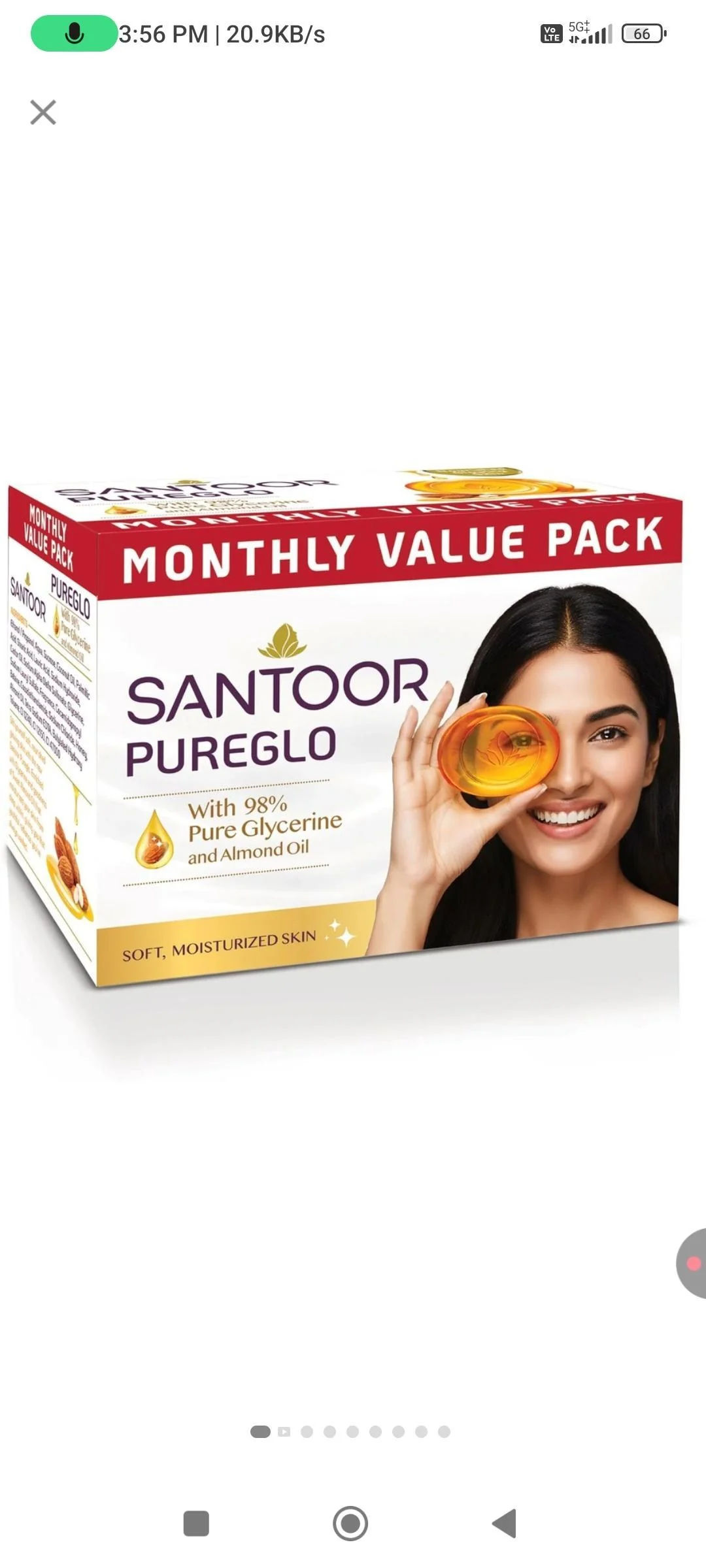 Santoor PureGlo Glycerine Bathing Bar Soap