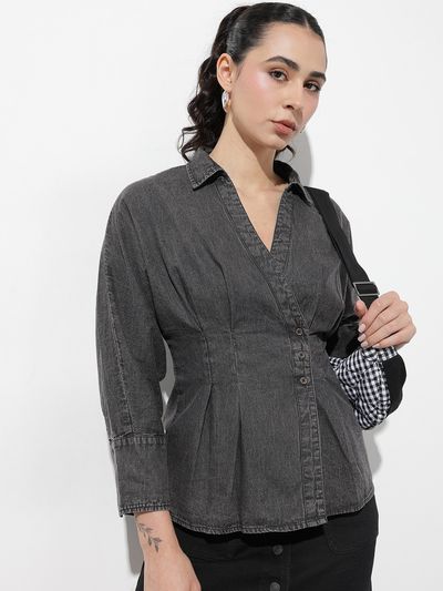 Buy The Roadster Life Co. Pure Cotton Denim Casual Shirt - Shirts for Women 40192413 | Myntra