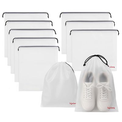 Lifelong Shoe Bags Travel Pack of 10 | Drawstring | Dustproof | Clear Large | Men Women