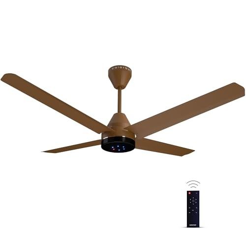 Colorbot Stella Quad 4 Blade BLDC Ceiling Fans 1200mm | AeroQuiet+ Technology (Boost, Timer, LED, Reverse Mode) (Caramel Brown)