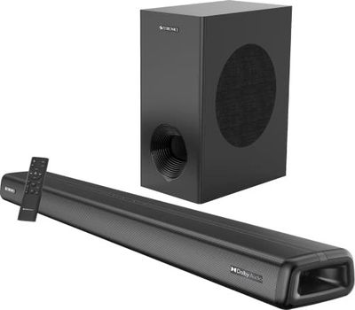Zebronics Zeb Jukebar 9200 DWS Dolby Digital Plus Soundbar(160W) Supporting Bluetooth USB/AUX/Optical in/HDMI(ARC), Wall mountable with LED Display and Media Controls