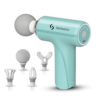 SELLASTIC Forge Massage Gun | Body Massager for Pain Relief | Massage Gun for Back Leg & Full Body | 4 Specialized Heads For Full Body Pain Relief - Multicolor (Forge)