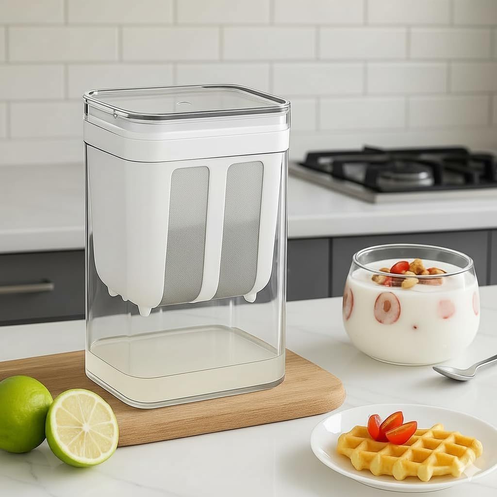 Seseno 2-in-1 Greek Yogurt Hung Curd Maker 1200ml | Fine Mesh Strainer | Paneer Cheese | BPA Free