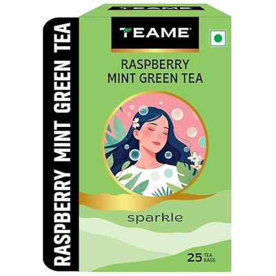 TE-A-ME Green Teabags Raspberry and Mint Flavour | Green Tea Bags 25 pcs [Apply 50% coupon]