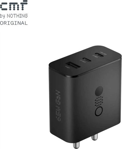 CMF by Nothing 65 W GaN 3 A Multi-pin Wall Charger for Mobile (Dark Grey)
