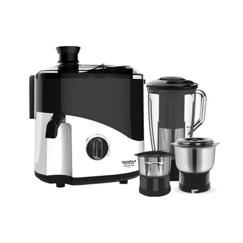 Maharaja Whiteline Odacio Pro Juicer Mixer Grinder With 3 Versatile Jars || 500 Watt Black and White