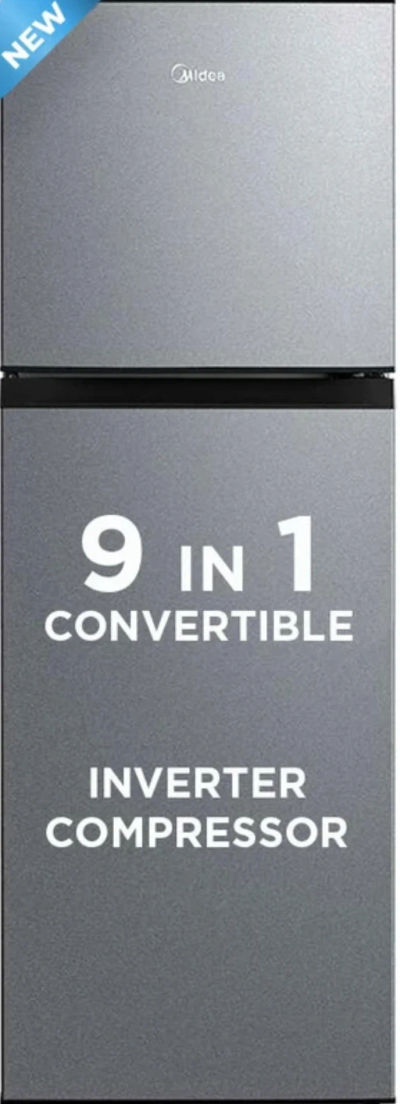Midea 233L Frost Free Double Door Top Mount 2Star convertible Refrigerator