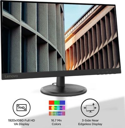 Lenovo D-Series 68.58 cm (27 inch) Full HD LED Backlit VA Panel with TUV Eye Care Monitor (D27-40/D27-30) (Response Time: 4 ms, 75 Hz Refresh Rate)