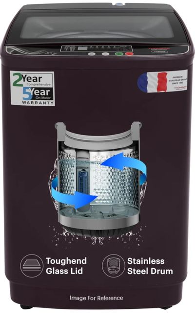 Thomson 8.5Kg PureWash Toughened Glass Lid Top Load Fully Automatic Washing Machine