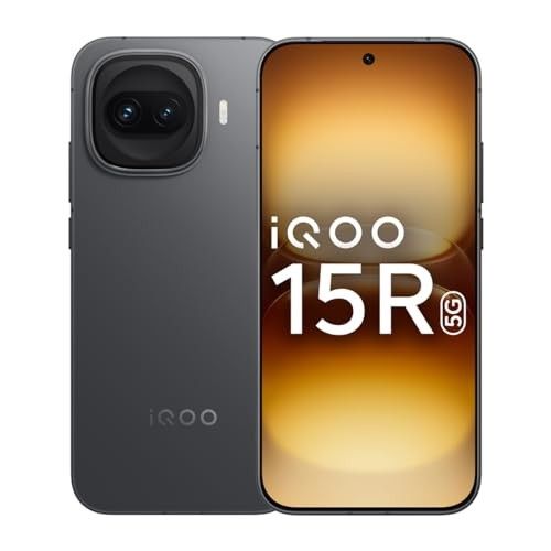 iQOO 15R (Dark Knight 2026, 12GB RAM, 256GB Storage) | Snapdragon® 8 Gen 5 Processor | India’s Slimmest Smartphone in 7600mAh Battery* | Segment's Most Stable 144FPS Gaming*