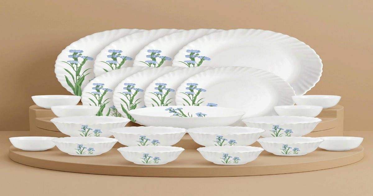 Check out La Opala Novo Opalware Dinner Set (21 Pieces, Blue Florets) ( only till 12 am today)