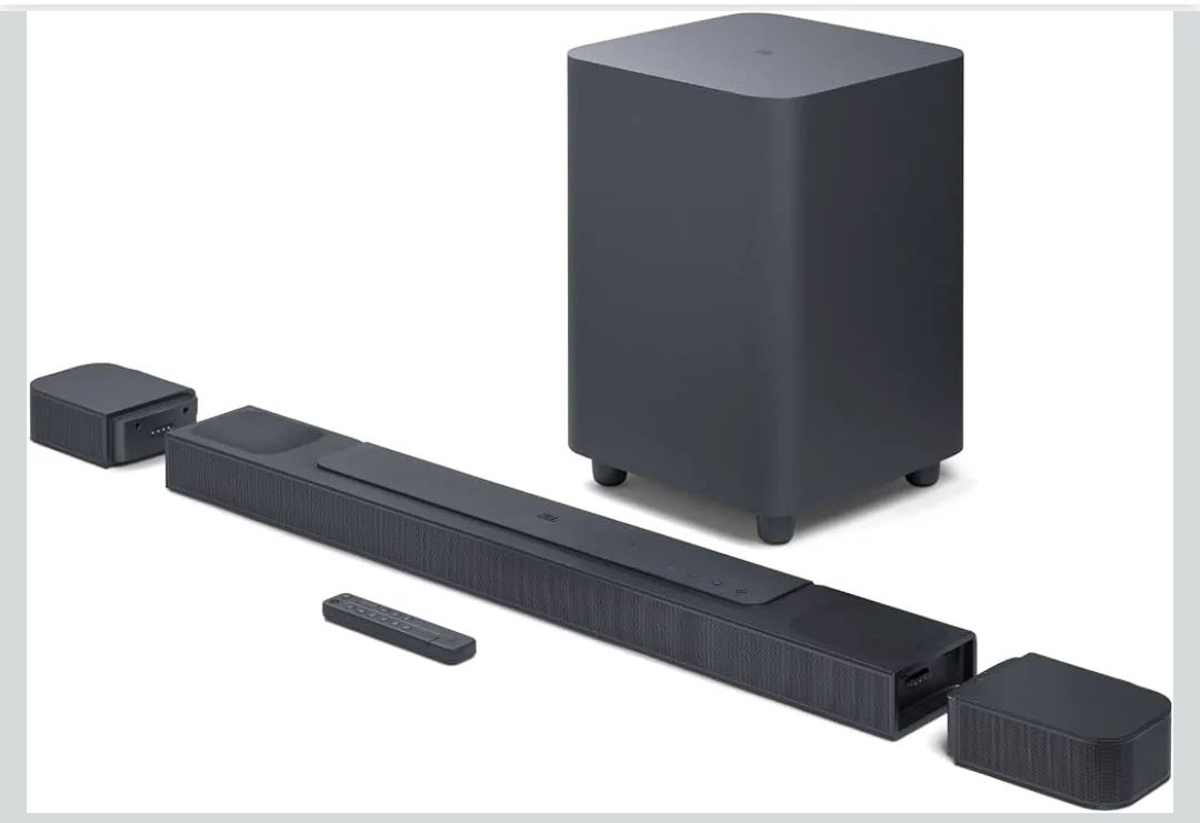 JBL Bar 800 Pro, 7.1 (5.1.2) Channel Truly Wireless Soundbar | 720W | True Dolby Atmos 3D Surround Sound, 10” Down-Firing Wireless Subwoofer,PureVoice, HDMI eARC, Wi-Fi+BT & Optical Input,2 yrs Warranty