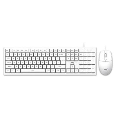 Ant MASTER10 Wired Keyboard and Mouse Combo | 104 Keys Full-Size USB Keyboard & 1200 DPI Optical Mouse (White)