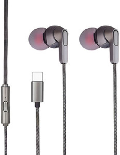 MAK Type C Wired Earphones, Inline Controls, Handsfree with HD Mic, IPX5 Sweatproof Wired Gaming Headset