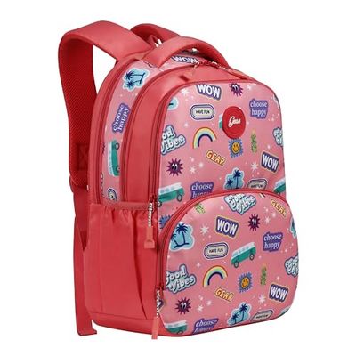 Gear Wow 17"/25L Medium Water Resistant School Bag/Casual Backpack/Daypack/4 Compartment Travel Backpack/Kids Bag for Girls - Pink
