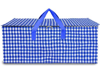 Shalimar Foldable Under Bed Storage Duffle Bag | Travel | Water Resistant | Blue White