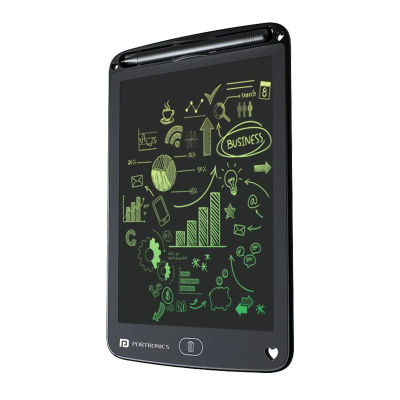 Portronics Ruffpad 12M | 12-Inch Re-Writable Multicolor LCD Writing Pad with One-Tap Erase, Smart Lock, Long Battery Life & Ruffpad App Support | Save & Share Your Child’s Creations (Black)