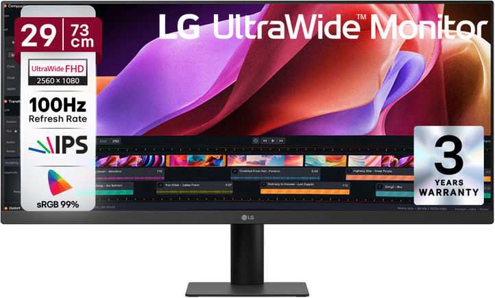 LG UltraWide (29 inch) WFHD LED Backlit IPS Panel with HDR10 (5 ms, 100 Hz)