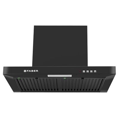 Faber 60 cm 1000 m³/hr T-Shape Kitchen Chimney | Baffle Filter | Push Button Control ,Black