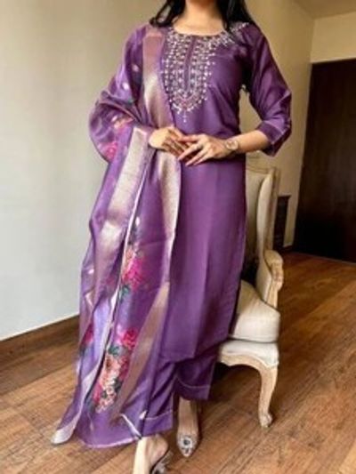 AEBA FASHION Embroidered Kurta, Trouser/Pant & Dupatta Set - Buy AEBA FASHION Embroidered Kurta, Trouser/Pant & Dupatta Set Online at Best Prices in India | Shopsy.in
