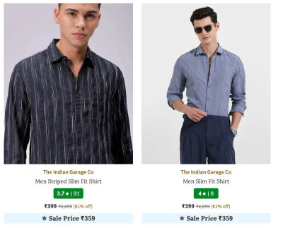 The Indian Garage shirts at ₹399 | AJIO
