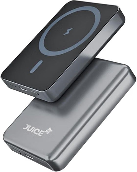 JUICE OJP1002 Magnetic Portable Charger | 5,000mAh Wireless Portable Charger with USB-C Cable | Type-C Input/Output with Max 15W Wireless Output Power Bank (Black) : Amazon.in: Electronics