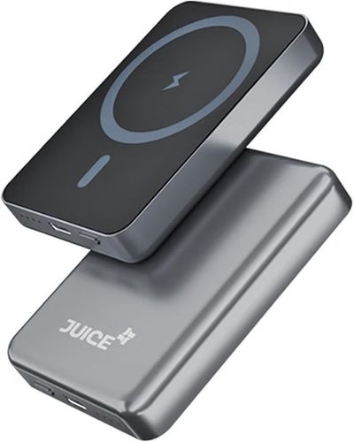 JUICE OJP1002 Magnetic Portable Charger | 5,000mAh Wireless Portable Charger with USB-C Cable | Type-C Input/Output with Max 15W Wireless Output Power Bank (Black) : Amazon.in: Electronics