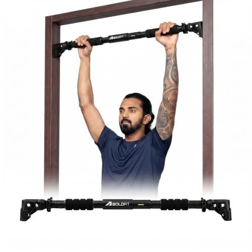 Boldfit Pull Up Bar Door for Home Workout (200Kg) - Gym Equipment for Home Workout (72-104 CM)
