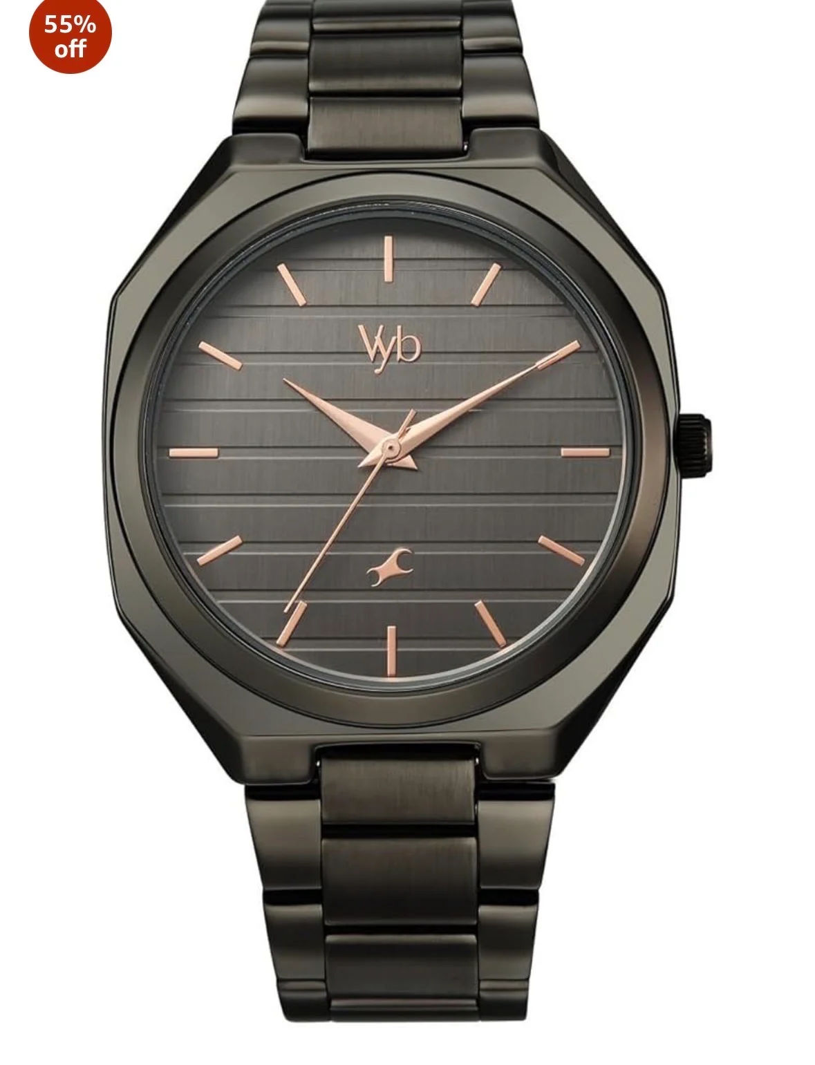 Fastrack Vyb 6.0 Horizon Quartz Gun Shaped Dial Men's Watch | Stainless Steel Strap