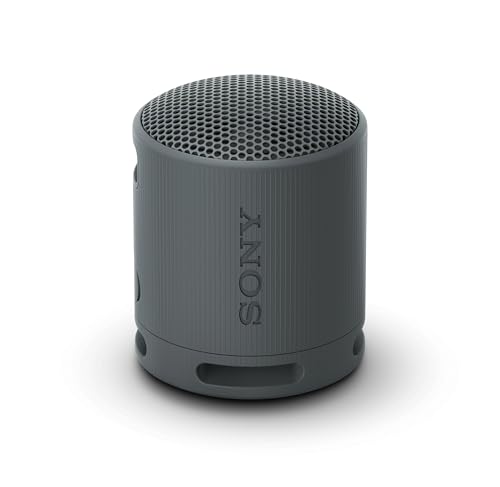Sony SRS-XB100 Portable Bluetooth Speaker, Extra Bass, IP67 Waterproof & Dustproof, 16 Hr Battery, Hands-Free Calling, Strap - Black