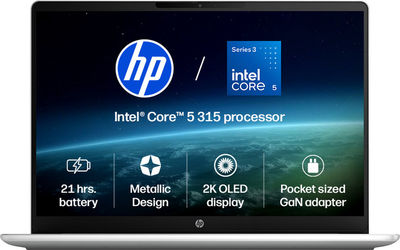 [Price drop] HP Omnibook 3 Next Gen AI PC, 2K OLED Intel Core 5 Series 3 315 - (12 GB/512 GB SSD) 14 inch Laptop