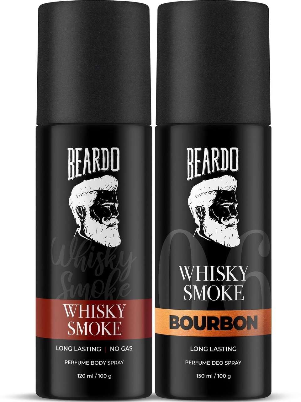 BEARDO Whisky Smoke & Bourbon Body Spray | Long Lasting Deo Sprays Combo Deodorant Deodorant Spray - For Men (270 ml, Pack of 2)