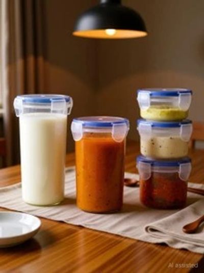 Actilife Plastic Fridge Container - 110 ml, 160 ml, 210 ml, 400 ml, 500 ml